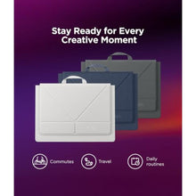 Load image into Gallery viewer, Lenovo Yoga Tote Sleeve Case for Laptops with 14-inch Display, Multi-Compartment Organizer with Convertible Stand, Lightweight Protective Polyester & Microfiber Sleeve, Cosmic Blue, CosmicBlue_811