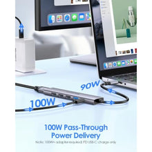Load image into Gallery viewer, LENTION 6-in-1 USB C Hub, 4K@30Hz HDMI, 100W PD, 1 USB 3.0, 3 USB 2.0, SpaceGray_558