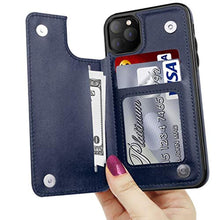 Load image into Gallery viewer, LETO for iPhone 15 Pro Wallet Case - Flip Folio Leather Kickstand - Fashionable Designs - Credit Card Holder - Protective Phone Cover for Women and Girls - 6.1" - Navy Blue_7524