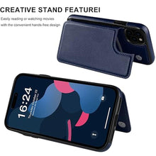 Load image into Gallery viewer, LETO for iPhone 15 Pro Wallet Case - Flip Folio Leather Kickstand - Fashionable Designs - Credit Card Holder - Protective Phone Cover for Women and Girls - 6.1" - Navy Blue_7526