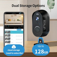 Load image into Gallery viewer, LETSCEE Cameras for Home Security Outdoor Indoor,Security Cameras Wireless Outdoor Battery Rechargeable WiFi,2K Night Vision, Motion Detection,No Month fee SD Card/Cloud Storage,Weather Proof, PACK_1141