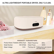 Load image into Gallery viewer, Letton Portable Clothes Dryer,Portable Dryers for Apartments Dorm Travel RV,Compact Foldable Mini Electric Laundry Dryer Machine with Dryer Bag,Two Heating Mode,Time Setting Function&Led Light_1376