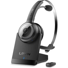 Load image into Gallery viewer, LEVN Bluetooth 5.0 Headset, Wireless Headset with Microphone (AI Noise Cancelling), 35Hrs Bluetooth Headphones with USB Dongle for PC, Suitable for Remote Work/Call Center/Zoom/Online Class, Black_1