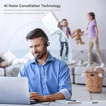 Load image into Gallery viewer, LEVN Bluetooth 5.0 Headset, Wireless Headset with Microphone (AI Noise Cancelling), 35Hrs Bluetooth Headphones with USB Dongle for PC, Suitable for Remote Work/Call Center/Zoom/Online Class, Black_7026