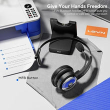 Load image into Gallery viewer, LEVN Bluetooth 5.0 Headset, Wireless Headset with Microphone (AI Noise Cancelling), 35Hrs Bluetooth Headphones with USB Dongle for PC, Suitable for Remote Work/Call Center/Zoom/Online Class, Black_7027