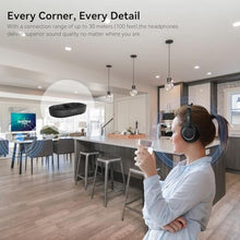Load image into Gallery viewer, LEVN Wireless Headphones for TV Watching, TV Headphones Wireless for Seniors with Transmitter Charging Base, Hearing-impaired, No Audio Delay Bluetooth 5.2, Plug and Play, Gifts for Elderly, Black_6526