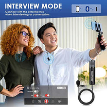 Load image into Gallery viewer, Lewinner Wireless Lavalier Microphone Bluetooth 48KHz Lapel Clip-on Mic for iPhone Android iPad for Recording Video Content Creator - Noise Reduction, Black_297