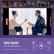 Load image into Gallery viewer, Lewinner Wireless Microphone Set, 2 Transmitters & 1 Receiver, Bluetooth, Ideal for Interviews, With Storage Box, Black_786