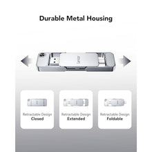 Load image into Gallery viewer, Lexar D70E 2TB Dual Drive External SSD, Up to 2000MB/s Read 1800MB/s Write, Silver_791
