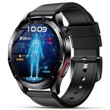 Load image into Gallery viewer, Lgnitek Smart Watch for Men Women, 1.43" AMOLED HD Health Watch with Answer/Make Call 24H Heart Rate Blood Pressure SpO2 Stress Sleep Monitor SOS Call Fitness Watch (Black Leather)_1
