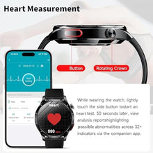 Load image into Gallery viewer, Lgnitek Smart Watch for Men Women, 1.43" AMOLED HD Health Watch with Answer/Make Call 24H Heart Rate Blood Pressure SpO2 Stress Sleep Monitor SOS Call Fitness Watch (Black Leather)_1874