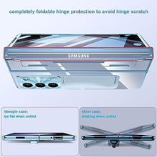 Load image into Gallery viewer, Libeagle Compatible with Samsung Galaxy Z Fold 5 Case with Innovative Hinge Protection, Detachable S Pen Holder & Capacitance Pen, Non-Yellow Clear Back, Screen Protector, Stand Cover 5G 2023, Blue, Blueforfoldpenholderwithcapacitancepen_421