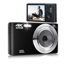 Load image into Gallery viewer, LICAEVEY Digital Camera, 44MP 16X Digital Zoom 4K Camera with 2.8in HD Screen, Built in Fill Light Anti Shake for Teens Adult Beginner(Black and Silver) (Black)_1