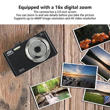 Load image into Gallery viewer, LICAEVEY Digital Camera, 44MP 16X Digital Zoom 4K Camera with 2.8in HD Screen, Built in Fill Light Anti Shake for Teens Adult Beginner(Black and Silver) (Black)_1475
