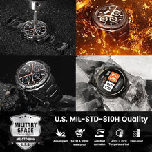 Load image into Gallery viewer, LICHIGY Smart Watch for Men with GPS, 50 Days Battery Life, 5ATM Waterproof, 1.43" Amoled HD Display Answer/Make Calls Rugged Military Full Metal Body Compatible for Android&iOS, Black_1082