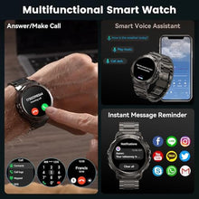 Load image into Gallery viewer, LICHIGY Smart Watch for Men with GPS, 50 Days Battery Life, 5ATM Waterproof, 1.43" Amoled HD Display Answer/Make Calls Rugged Military Full Metal Body Compatible for Android&iOS, Black_1083