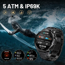 Load image into Gallery viewer, LICHIGY Smart Watch for Men with GPS, 50 Days Battery Life, 5ATM Waterproof, 1.43" Amoled HD Display Answer/Make Calls Rugged Military Full Metal Body Compatible for Android&iOS, Black_1084