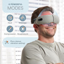 Load image into Gallery viewer, LifePro Portable Eye Massager with Heat and Vibration - Oculax 4 Soothing Modes for Compression Massage to Help Reduce Puffy and Dry Eyes-Rechargeable Heated Migraine Mask with Bluetooth Music, Gray_3507