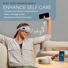 Load image into Gallery viewer, LifePro Portable Eye Massager with Heat and Vibration - Oculax 4 Soothing Modes for Compression Massage to Help Reduce Puffy and Dry Eyes-Rechargeable Heated Migraine Mask with Bluetooth Music, Gray_3508