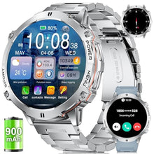 Load image into Gallery viewer, LIGE Men's 1.75" AMOLED 900mAh BT 110+ Sports Compass Baro Silver, SilverStainlessSkyBlue_1