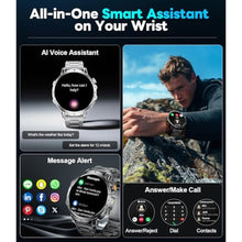 Load image into Gallery viewer, LIGE Smart Watches for Men with 50+Days Standby(1000mAh)/1.85" HD AMOLED Large Screen/Flashlight/50M Waterproof,100+ Sports Fitness Tracker Watch,Pedometer Mens Military Smart Watch for Android iPhone_802
