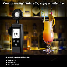 Load image into Gallery viewer, Light Meter, Handheld Lux Meter for Photography Grow Plants Led, Digital Photometer Illuminance Meter Range up to 200,000 Lux, Photo Illuminance Sensor with MAX/MIN Data Hold_8153