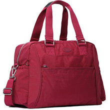 Load image into Gallery viewer, Lily & Drew Nylon Travel Tote Cross-body Carry On Bag with shoulder strap (Raspberry)_1