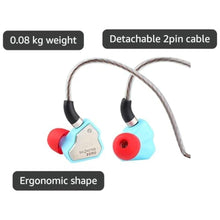 Load image into Gallery viewer, Linsoul 7Hz Salnotes Zero HiFi 10mm Dynamic Driver in-Ear Earphone IEM with Metal Composite Diaphragm Stainless Steel Faceplate Detachable 2Pin OFC Cable (Blue, Without Mic)_8227