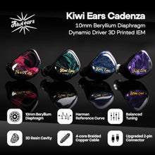 Load image into Gallery viewer, Linsoul Kiwi Ears Cadenza 10mm Beryllium Dynamic Driver IEM 3D Printed with Detachable Interchangeable Plug 0.78 2pin 3.5mm IEM Cable for Musician Audiophile (Red)_1269