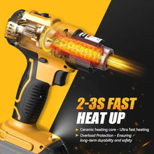 Load image into Gallery viewer, LIVOWALNY Cordless Heat Gun Compatible with Dewalt 20v Battery (Tool Only), 350W Fast Heating Soldering Hot Air Gun 122-1022 Variable Temperature Control with 5 Nozzles for DIY Craft, Shrink Tubing, YellowDe_2129