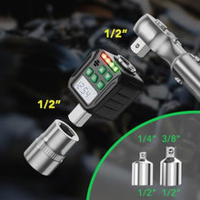 Load image into Gallery viewer, LLAVETOR Digital Torque Wrench Adapter Set 1/2" Drive,Electric Wrenches,Snap on Digital Inch Pound Torque Wrench,1/4",3/8" Torque Adapter for Car,Motorcycle & Automotive (5-99.5 Ft-lb/6.75-135 Nm), Brushed_6263