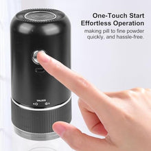Load image into Gallery viewer, LONGMON Electric Pill Crusher,Electric Pill Grinder, Adjustable Coarse to Fine Grind, Portable Cordless Ceramic Grinder, Easy Clean & Washable, Black_79
