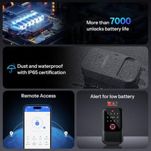 Load image into Gallery viewer, LOQRON Smart Key Lock Box - Advanced Fingerprint Recognition, TTLock Control, Manual Keys, Access Card - Weatherproof, Wall Mounted & Door Hanging for Home, Airbnb, Realtor and Office, Black_6094