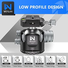 Load image into Gallery viewer, Low Profile Ball Head 55mm Tripod Ball Head Panoramic Tripod Head, CNC All Metal Tripod Camera Head for Tripods, WEYLLAN CH55 with Mlok Rail Arca Swiss Quick Release Plate, Max Load 88lbs/40kg, Black_4997