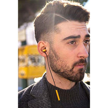 Load image into Gallery viewer, LUDOS Clamor Wired Earbuds in-Ear Headphones, 5 Years Warranty, Earphones with Microphone, Noise Isolating Ear Buds, Memory Foam for iPhone, Samsung, School Students, Kids, Women, Small Ears - Gold_1088