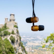 Load image into Gallery viewer, LUDOS Clamor Wired Earbuds in-Ear Headphones, 5 Years Warranty, Earphones with Microphone, Noise Isolating Ear Buds, Memory Foam for iPhone, Samsung, School Students, Kids, Women, Small Ears - Gold_1091