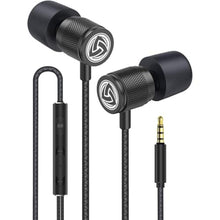 Load image into Gallery viewer, LUDOS Ultra Wired Earbuds in-Ear Headphones, 5 Years Warranty, Earphones with Microphone, Noise Isolating Ear Buds, Memory Foam for iPhone, Samsung, School Students, Kids, Women, Small Ears - Black_1