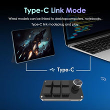 Load image into Gallery viewer, LUKCOZMO Macro Pad Programmable Customized 6-Key Mini Mechanical Gaming Keyboard One Handed Keyboard BT OSU Multifunctional Knob with Type C Cable (Updated Software in USB Drive Black), UpdatedsettingsoftwareBlack_91
