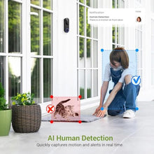 Load image into Gallery viewer, Lunelyx 1080P Wireless Video Doorbell Camera, Outdoor Surveillance Cameras, FHD Live View, Cloud Storage, AI Human Detection, Instant Alert, Night Vision, Two Way Audio, 2.4G WiFi Only, Black_1325
