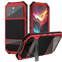 Load image into Gallery viewer, Lunivop Compatible with iPhone 15 Pro max Case Heavy Duty Protection Dustproof Built in Screen Protector Rugged Stand 360 Full Body Military Grade Metal Bumper Phone Cases (Red 2023)_68