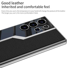 Load image into Gallery viewer, Lunivop for Samsung Galaxy s24 Ultra Case TPU Frame &Back PU Leather Cover Slim Silicone Funda para S 24 Ultra 6.8 '' 5G 2024 Shockproof Best S24Ultra Phone Cases Black_3697