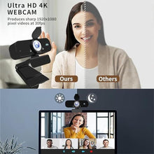 Load image into Gallery viewer, Lusinx Webcam for Computer, USB Plug&Play, Auto Low Light Correction, Privacy Cover, Tripod, Wide Angle for Meeting/Online Video/Zoom, Web Cam with Microphone (4K), withtripod_1675