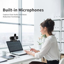 Load image into Gallery viewer, Lusinx Webcam for Computer, USB Plug&Play, Auto Low Light Correction, Privacy Cover, Tripod, Wide Angle for Meeting/Online Video/Zoom, Web Cam with Microphone (4K), withtripod_1676