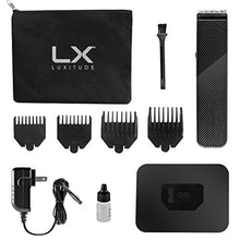 Load image into Gallery viewer, Luxitude Hair Trimmer and Body Groomer for Men, 4 Attachments, Cordless, SilverCarbonFiber_8108