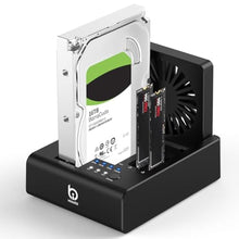 Load image into Gallery viewer, M.2 NVMe & SATA Hard Drive Docking Station, Offline Cloning, Cooling Fan, Black_1