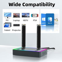 Load image into Gallery viewer, M.2 NVMe SATA SSD Cloner Dock, Dual NVMe SATA SSD Enclosure, 20Gbps USB3.2 Gen 2X2 SSD to USB Adapter,M.2 Duplicator Cloner for Both (M Key,B+M Key) Tool-Free,Support Offline Clone-RGB Plastic_2139