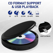 Load image into Gallery viewer, M-Amazup CD Player Portable, Rechargeable Portable CD Player with Dual Speakers and Anti Skip,CD,USB,AUX,LCD Display,Backlit Button,5 EQ,A-B Repeat,10 Speeds for Home Car Fabric, Black_5638