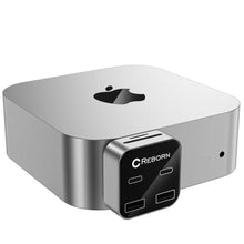 Load image into Gallery viewer, Mac mini M4 Dock | 6-Port Mac mini Hub with Dual 10Gbps Adapters, 2 * 10G USB-C, 2 * 10G USB-A/SD TF 3.0 Card Reader | High-Speed Data Transfer & Multi-Device Connectivity for Mac mini M4 and M4 Pro, Silver_1