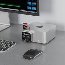 Load image into Gallery viewer, Mac mini M4 Dock | 6-Port Mac mini Hub with Dual 10Gbps Adapters, 2 * 10G USB-C, 2 * 10G USB-A/SD TF 3.0 Card Reader | High-Speed Data Transfer & Multi-Device Connectivity for Mac mini M4 and M4 Pro, Silver_1899