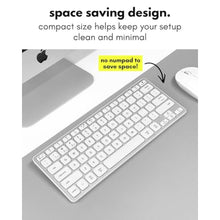 Load image into Gallery viewer, Macally Wireless Bluetooth Keyboard for Mac - Premium Multi Device Connectivity - Compatible Apple Keyboard for MacBook Pro/Air, iMac, Mac mini, iPad, Laptop, and PC, Silver_1027